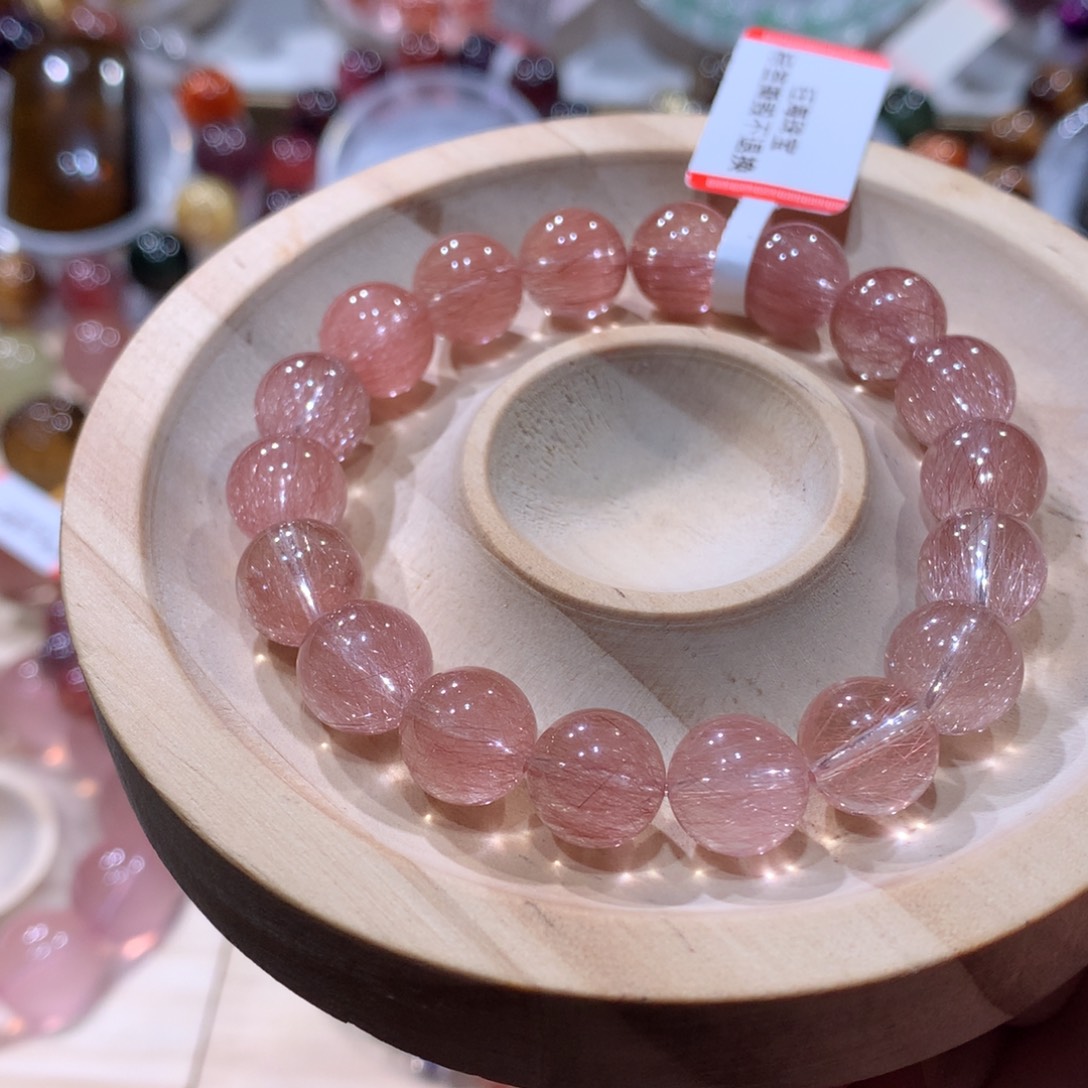 手链未镶嵌水晶粉兔毛10mm左右