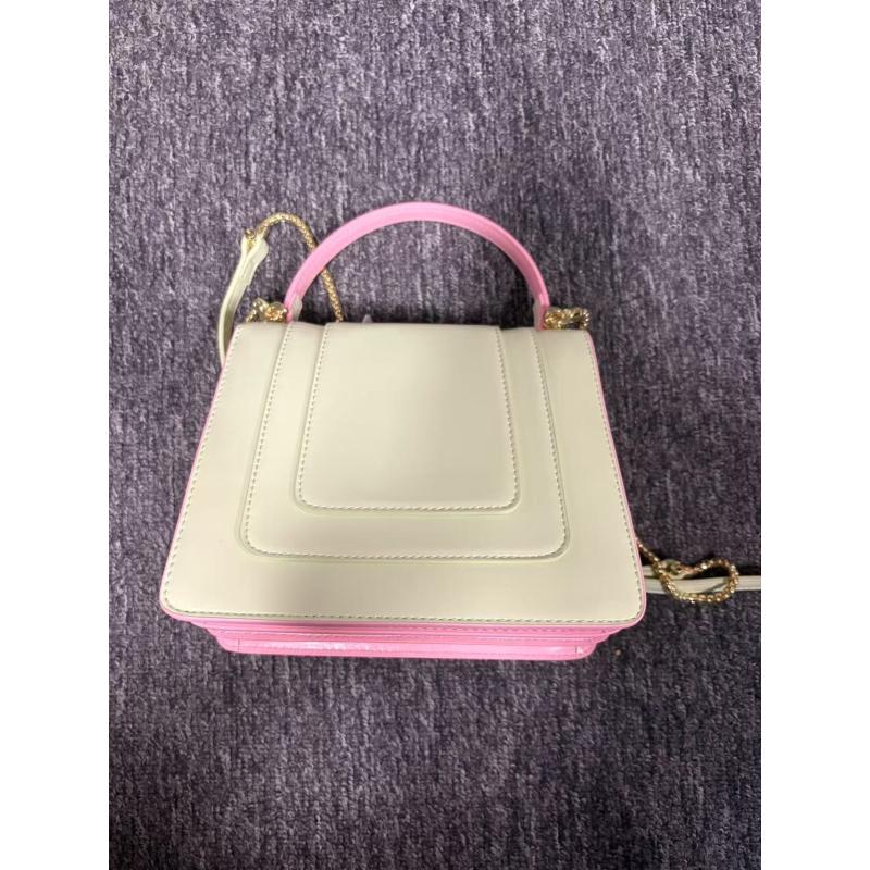 潮流真皮新款女包斜跨包手提 0550 黄粉色舌