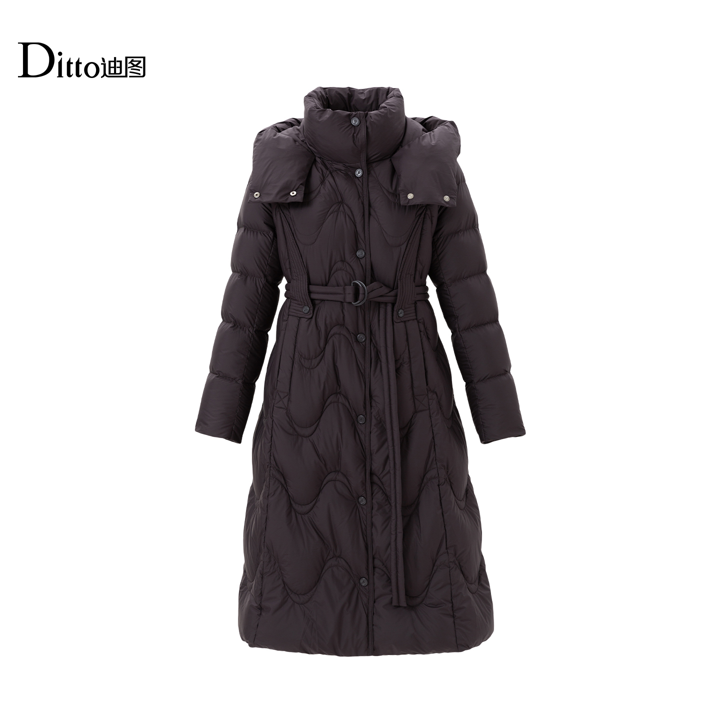 【Ditto】“暖冬束影”冬季新款收腰款羽绒服连帽时尚保暖服DFSY116