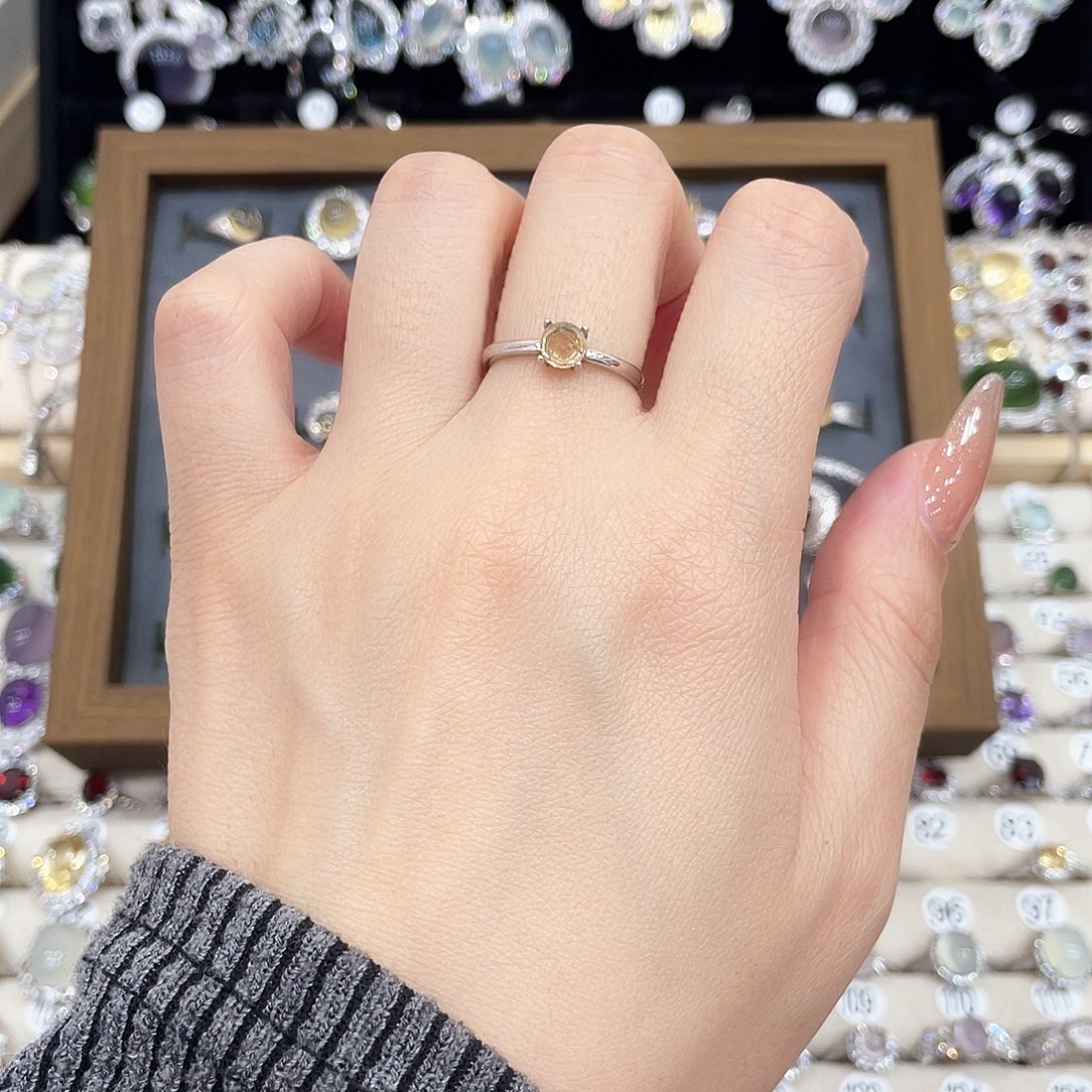 戒指银S925镶嵌黄晶