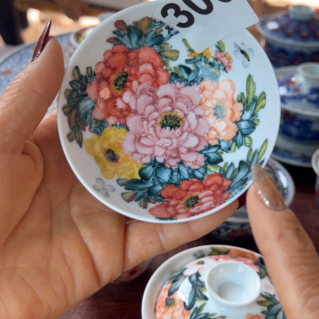 杯聚*哥青花釉里红原矿