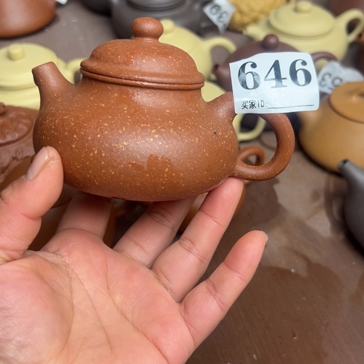 紫砂茶壶红降坡半手工220cc