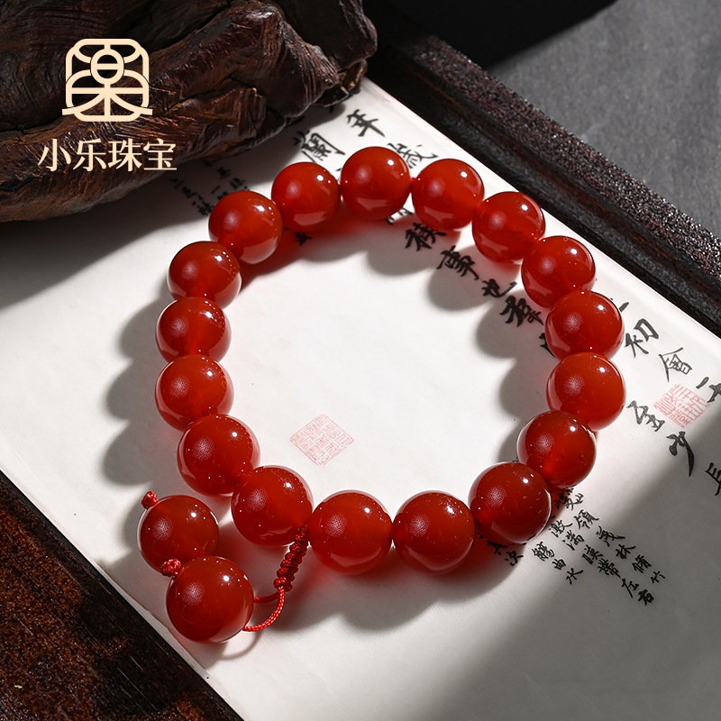本命年高级显白红玛瑙单圈大珠女式手链多样性发一-10024-1