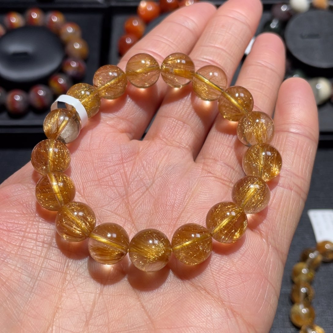 水晶手链未镶嵌青****?发晶手链10mm左右