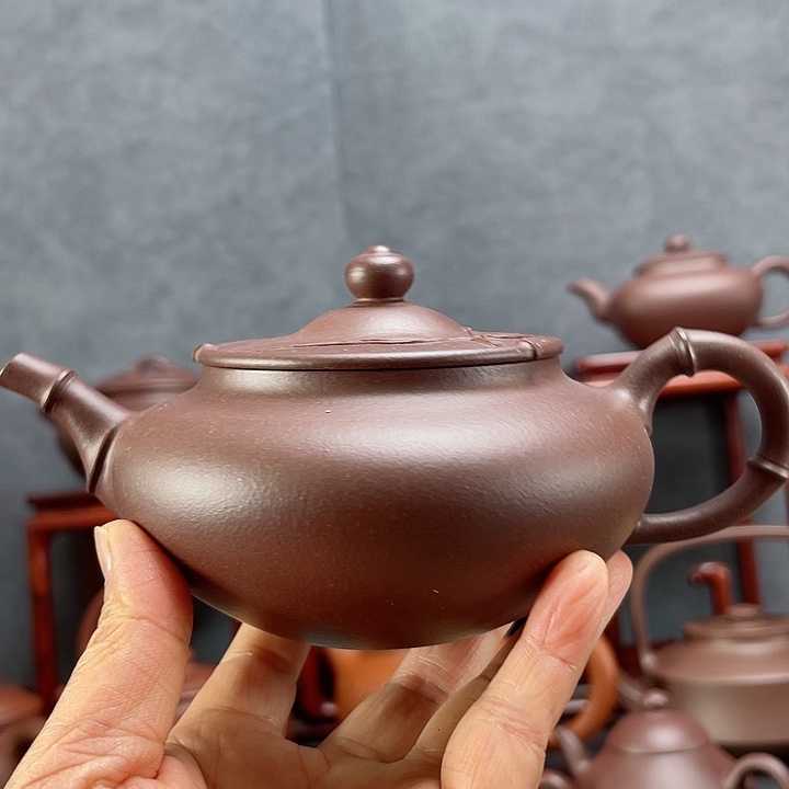 紫砂茶壶清*龙血砂君竹