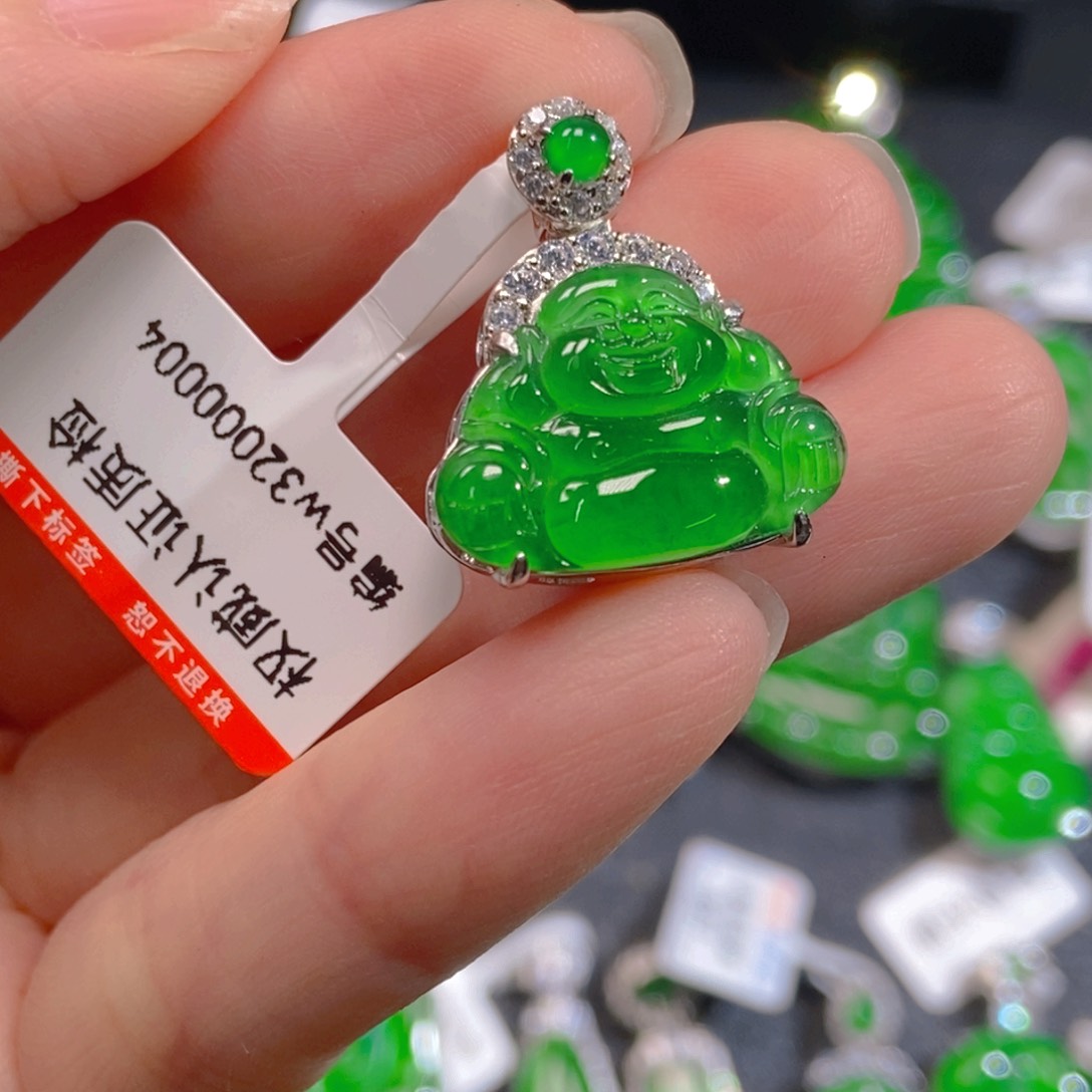 翡翠银S925镶嵌吊坠(不含链)