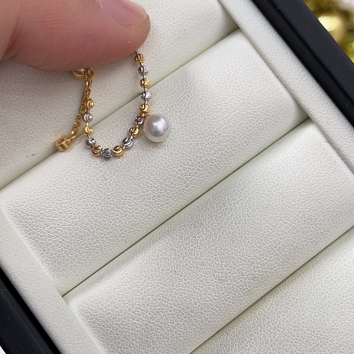 银S925镶嵌淡水珍珠手绳