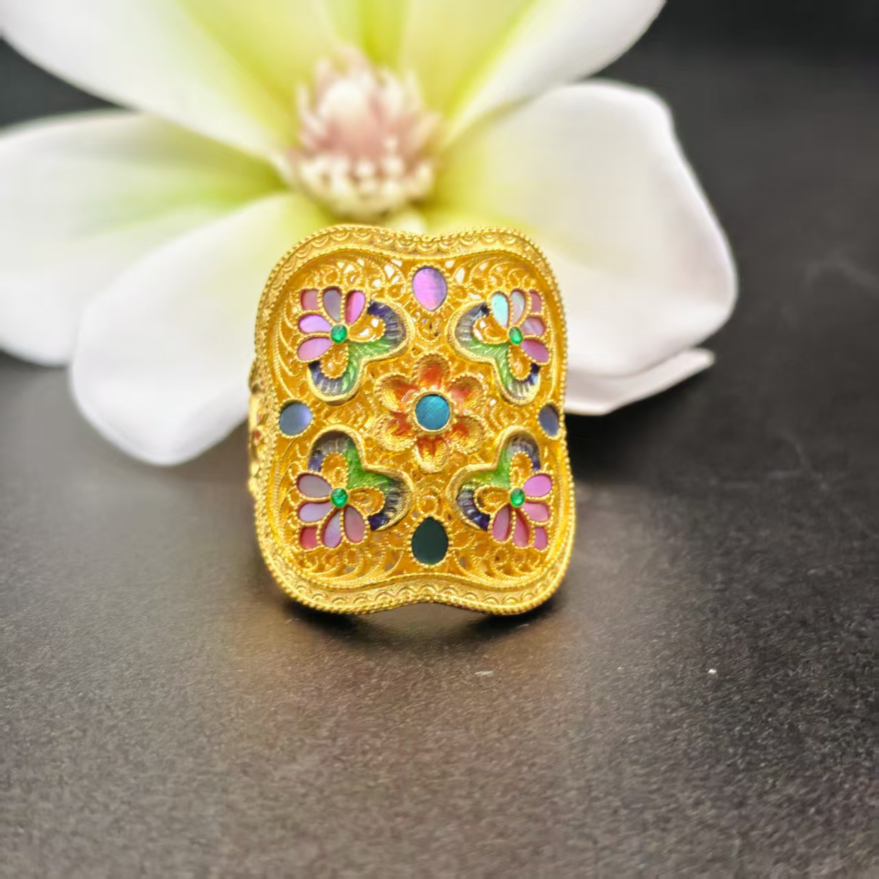 【恒潮珠宝】15.80g足金古法戒指H0962806