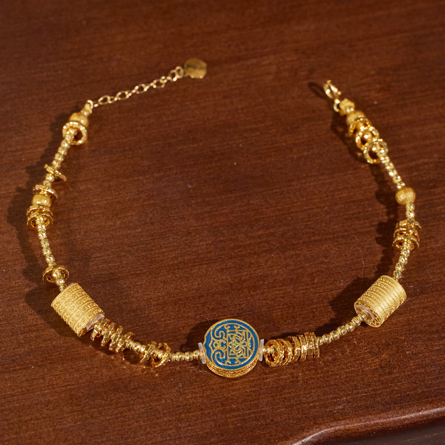 【歪歪】（素金）倍倍加*五路财神手链*18K金镶嵌W87713