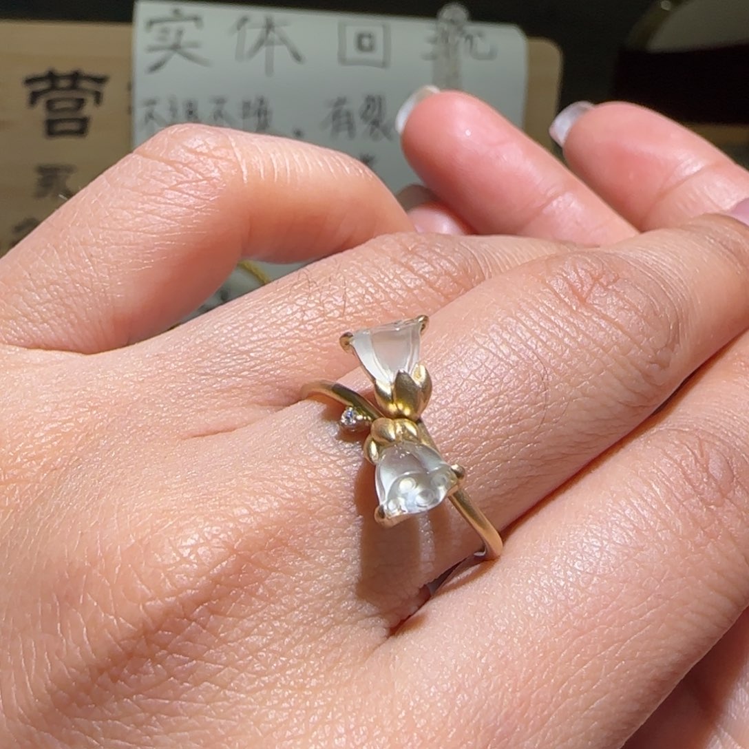 【闪购商品】翡翠戒指18K金镶嵌缅甸