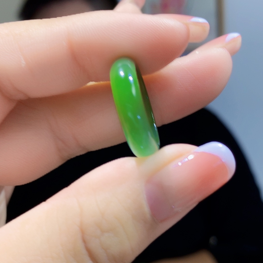 和田玉（碧玉）戒指未镶嵌圈口自己备注