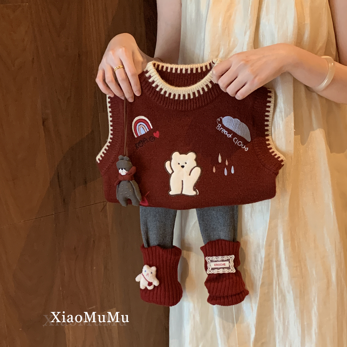 【现货】女童毛衣马甲秋冬2025新款小童女宝宝针织打底裤两件套