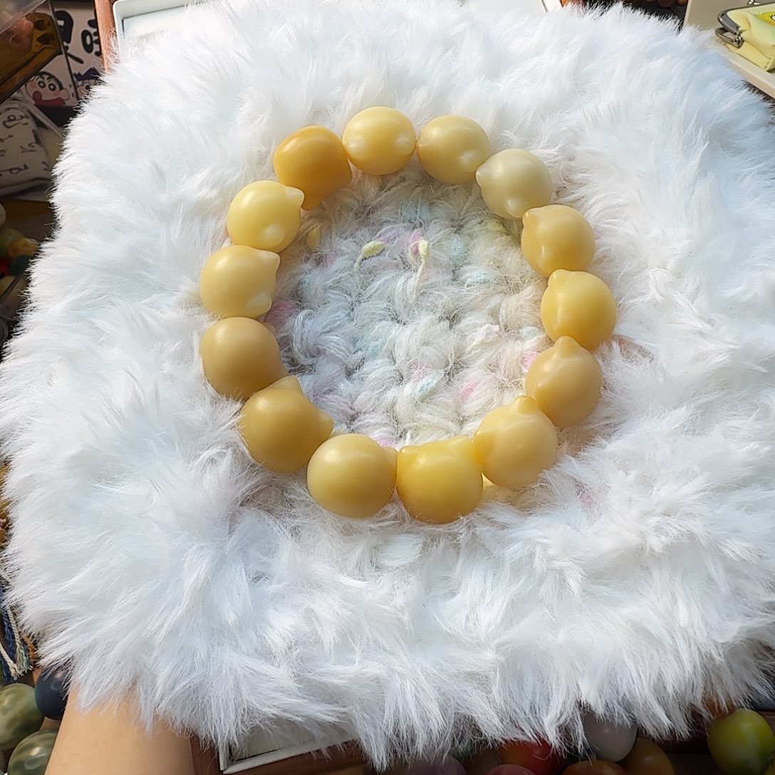 菩提根/象牙果手串19尺寸天然老料猫猫头