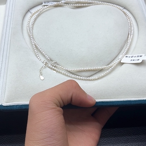 淡水珍珠珍珠项链银S925镶嵌8