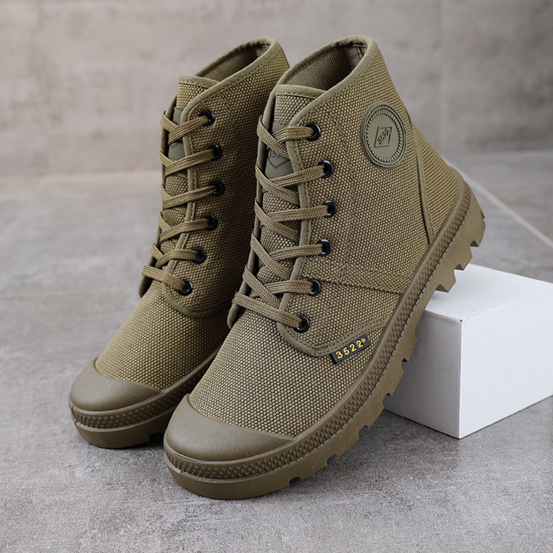 3522秋冬新款高帮男鞋工地干活工作鞋防滑耐磨劳保鞋钓鱼休闲布鞋