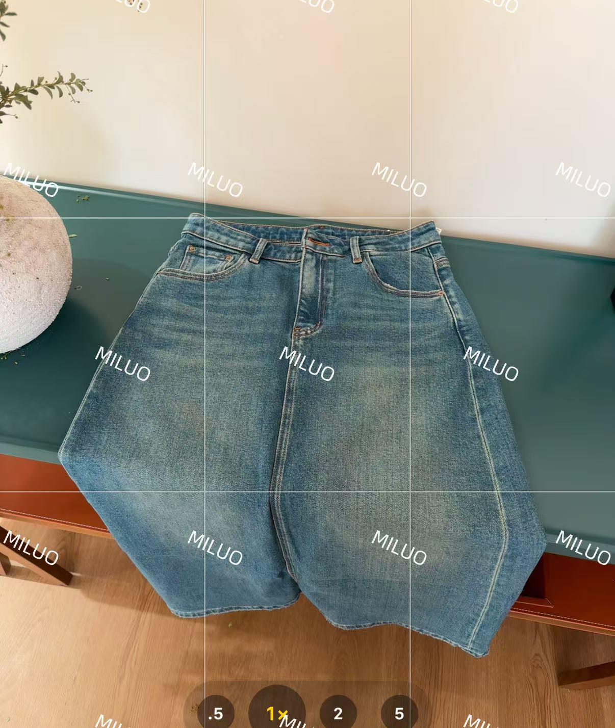 [哈尼家] 都市列车2 韩版直筒牛仔裙 显瘦高弹力通勤休闲穿搭Q84