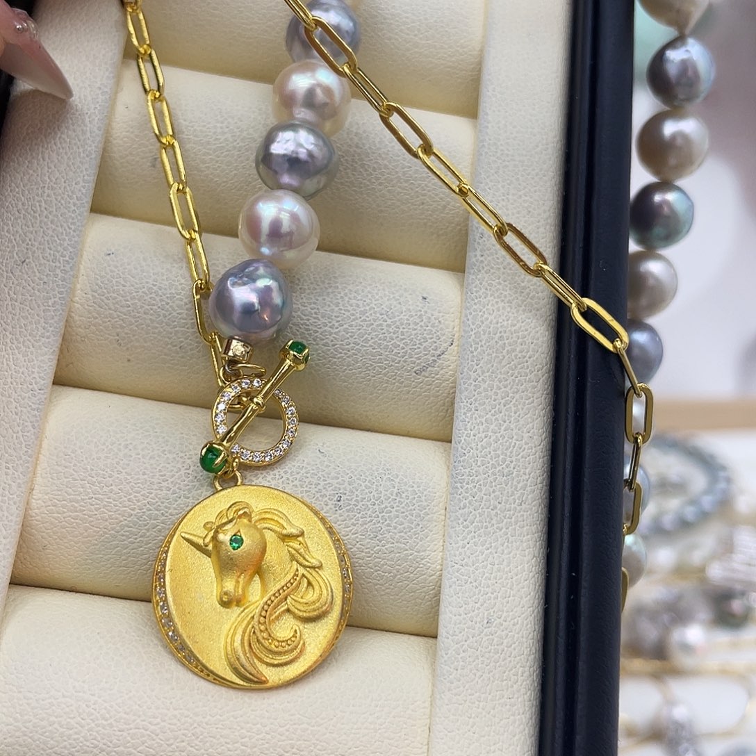 海水珍珠颈饰银S925镶嵌