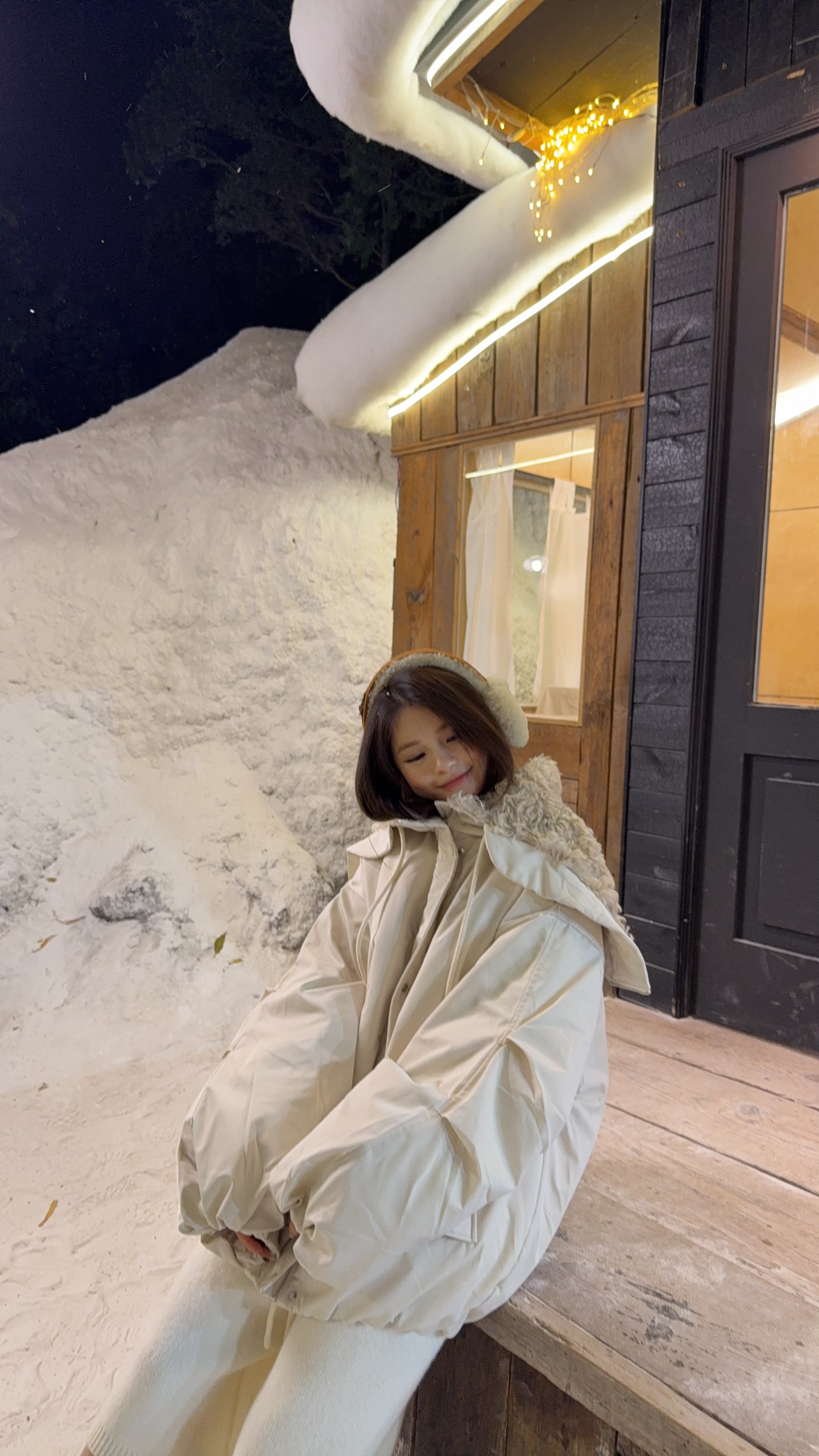 舟舟【翻帽派克羽绒服】外套保暖冬季毛领时尚