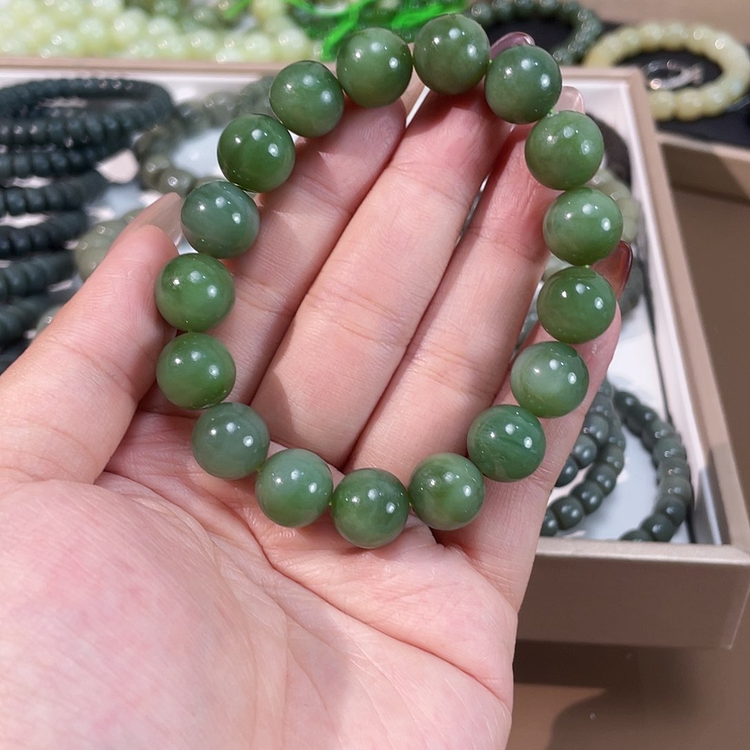 和田玉（碧玉）手链未镶嵌12