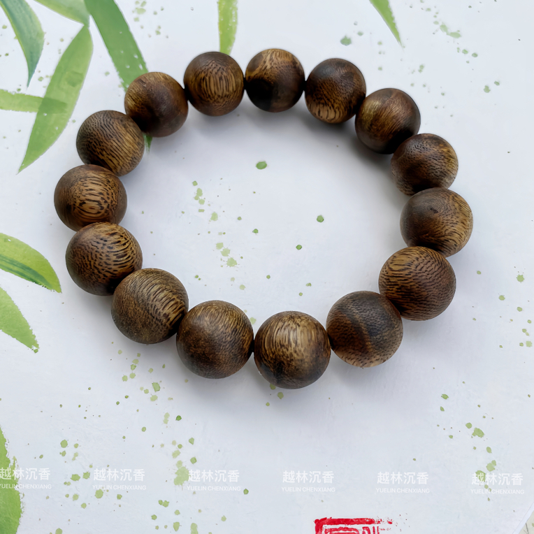 沉香单圈手串15mm规格奇楠沉香珠