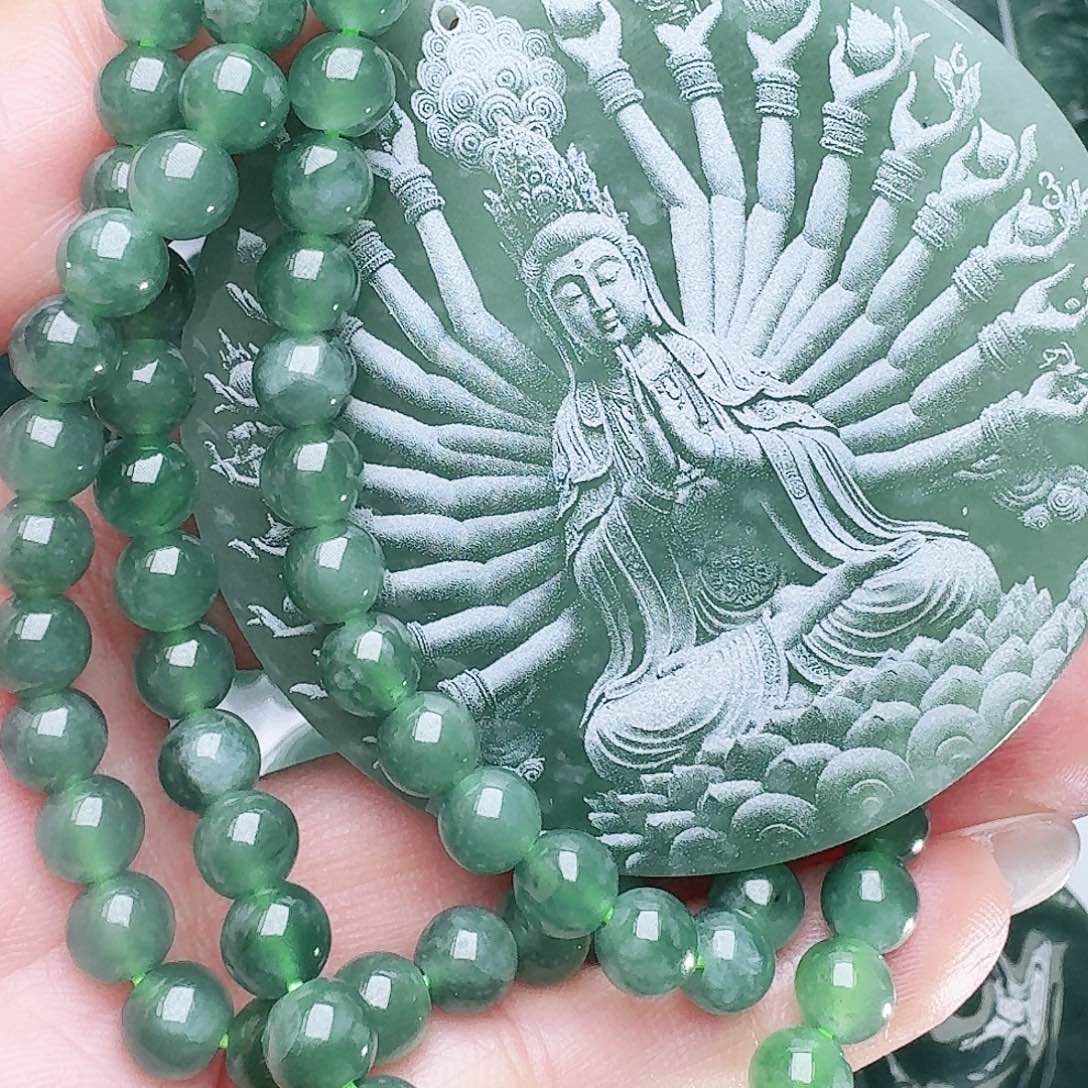 翡翠未镶嵌颈饰天然的A货翡翠多样性发其一 