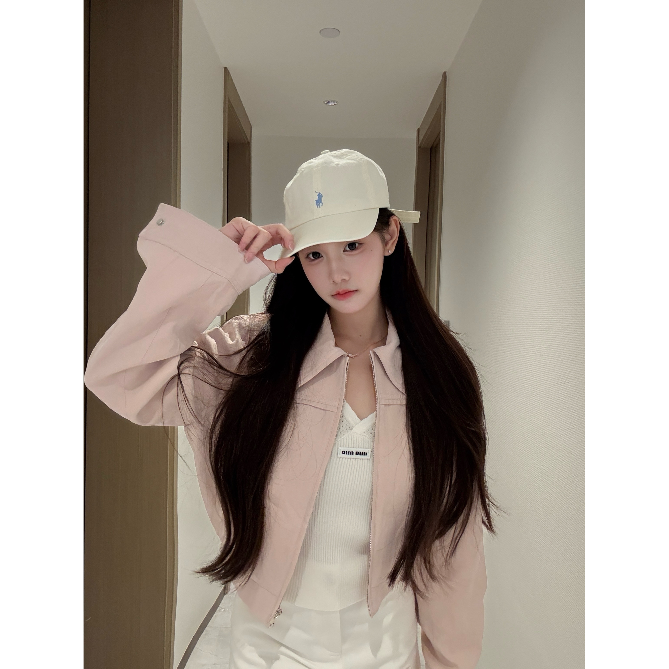 【Meng服饰】2025秋季新款马标刺绣翻领拉链时尚宽松休闲外套+半