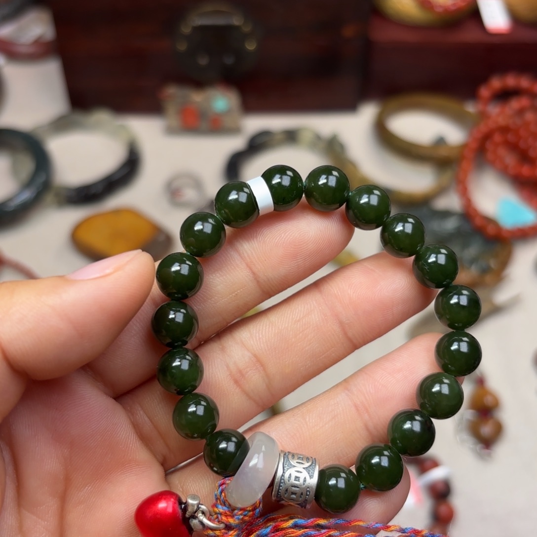 和田玉（碧玉）手链未镶嵌糖*1