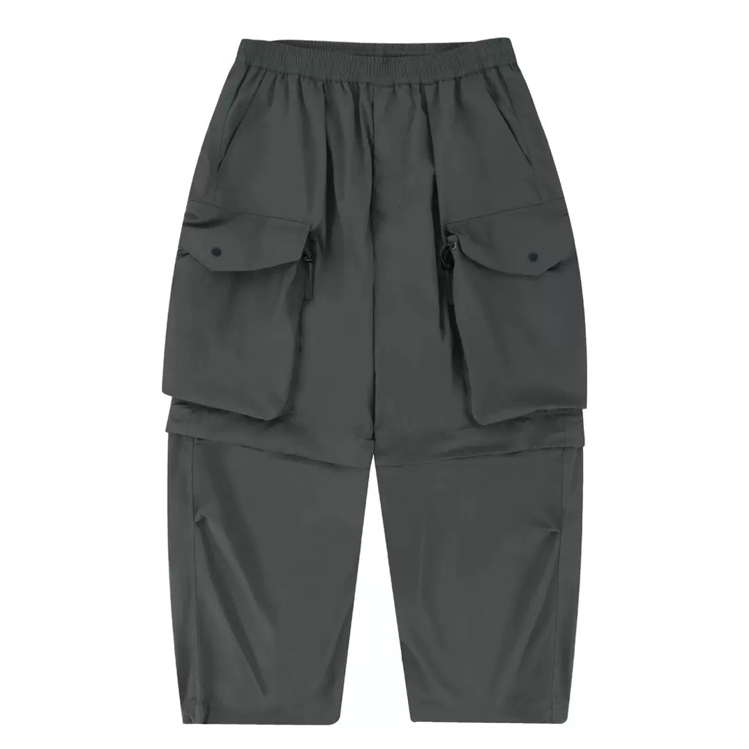 日系三防速干可拆卸工装口袋户外机能宽松直筒长裤