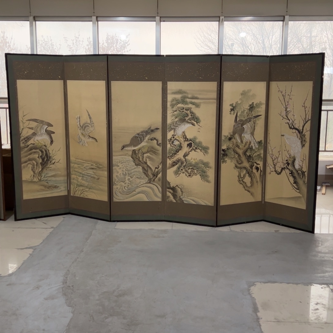 绘画屏风框画茶空间设计