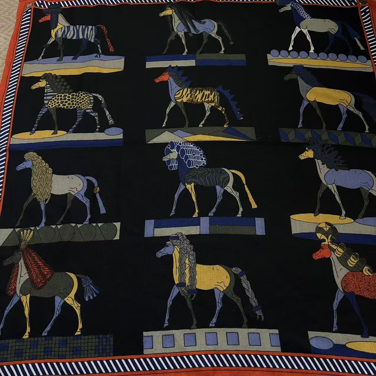 【时尚马橘】65*65小方巾丝巾围巾优雅气质色彩搭配洋气风时尚风 女