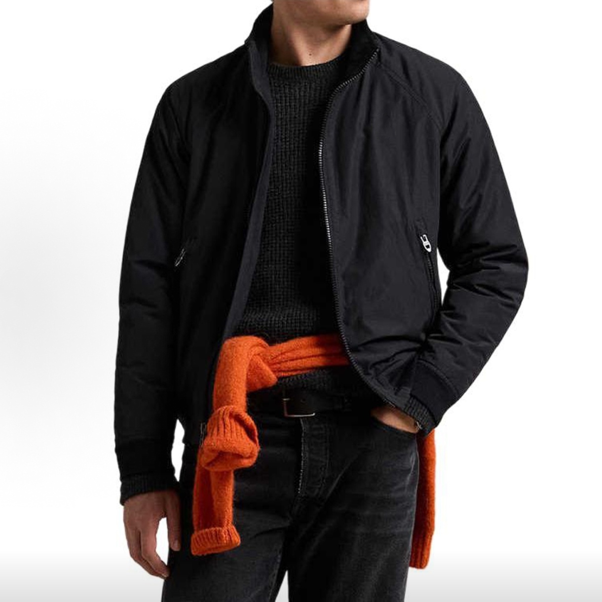 SC25988男士秋冬轻商务休闲内里抓绒保暖户外防风立领夹克