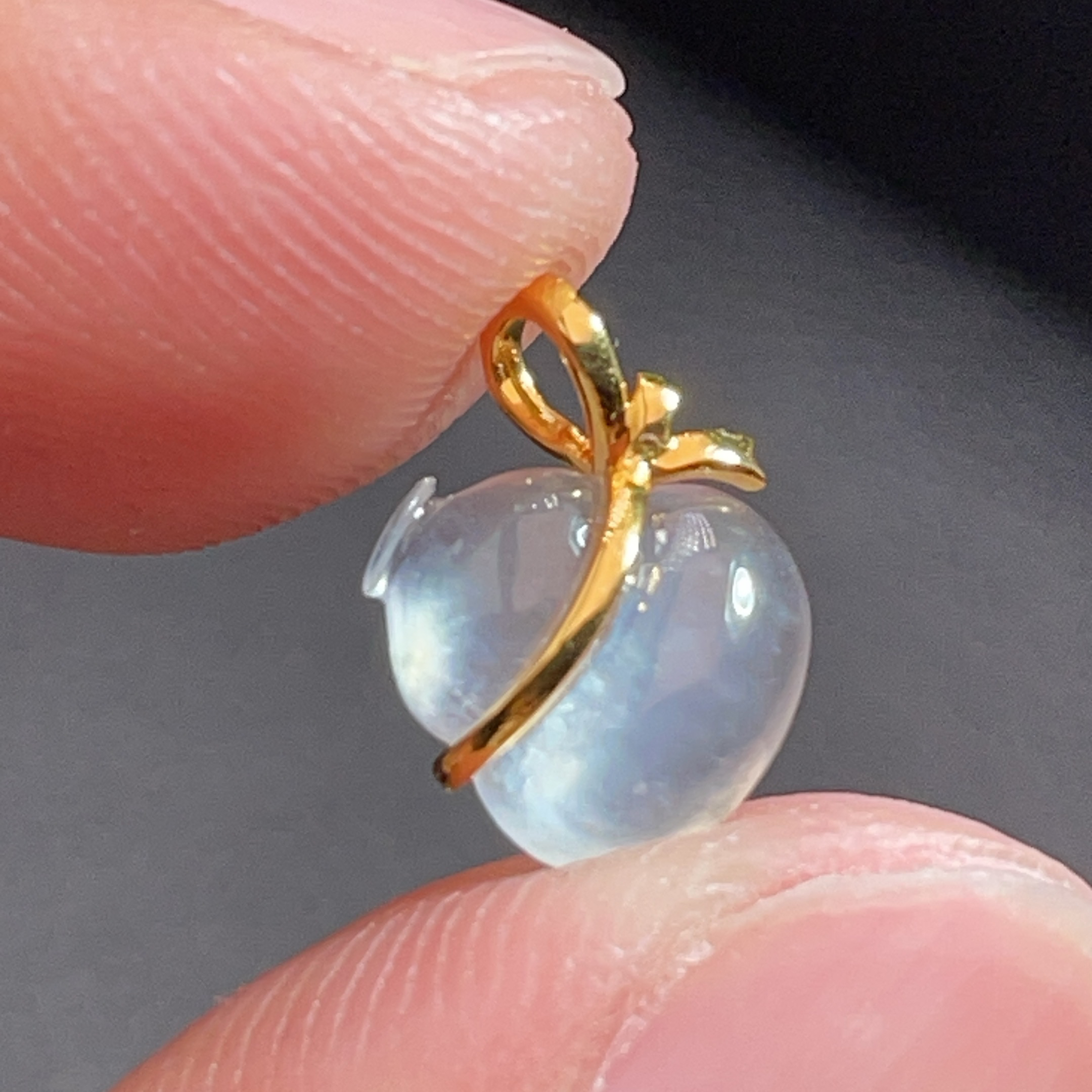 18K金天然翡翠A货-1180高冰葫芦吊坠K黄镶嵌珠宝玉石气质精致女款