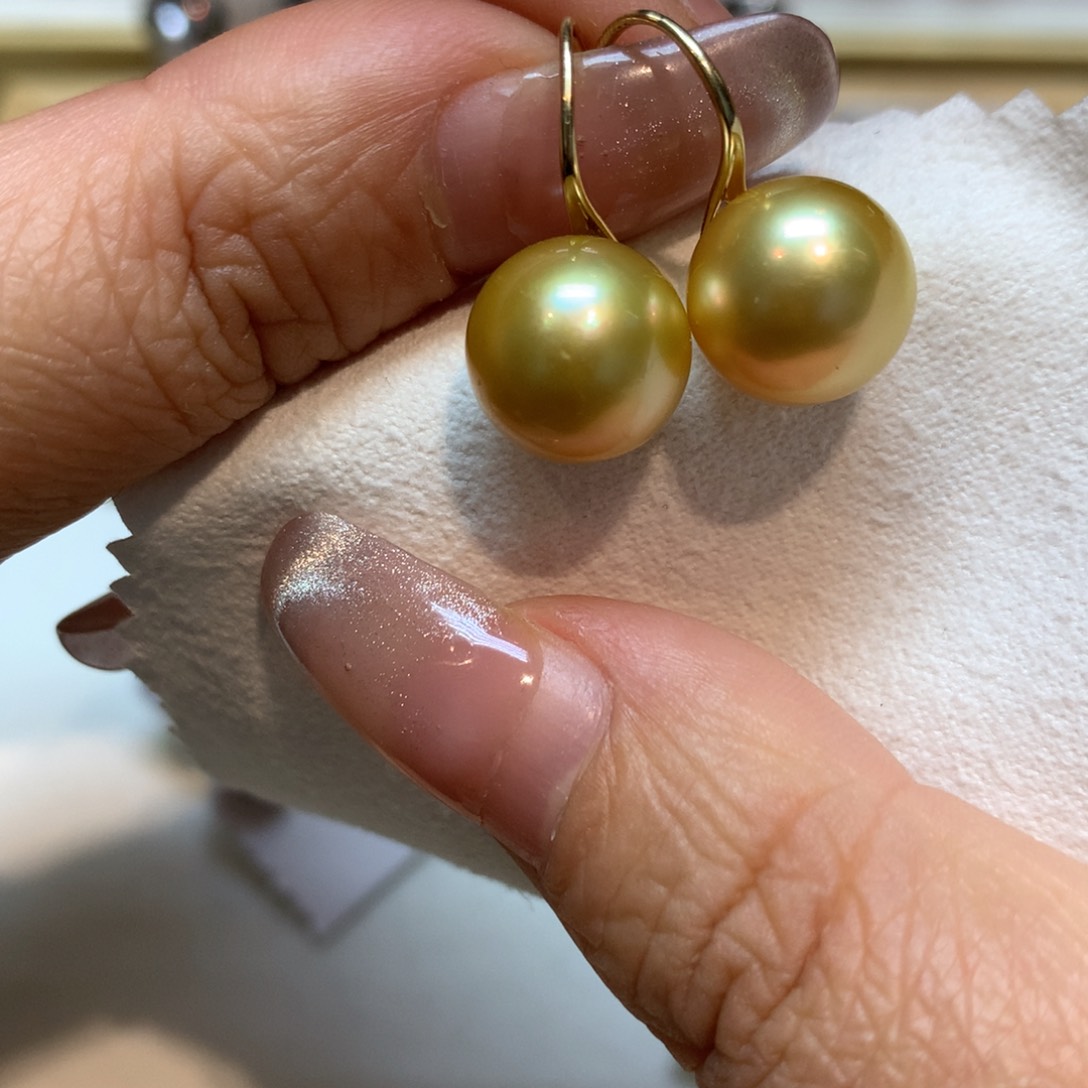 海水珍珠耳饰14K金镶嵌
