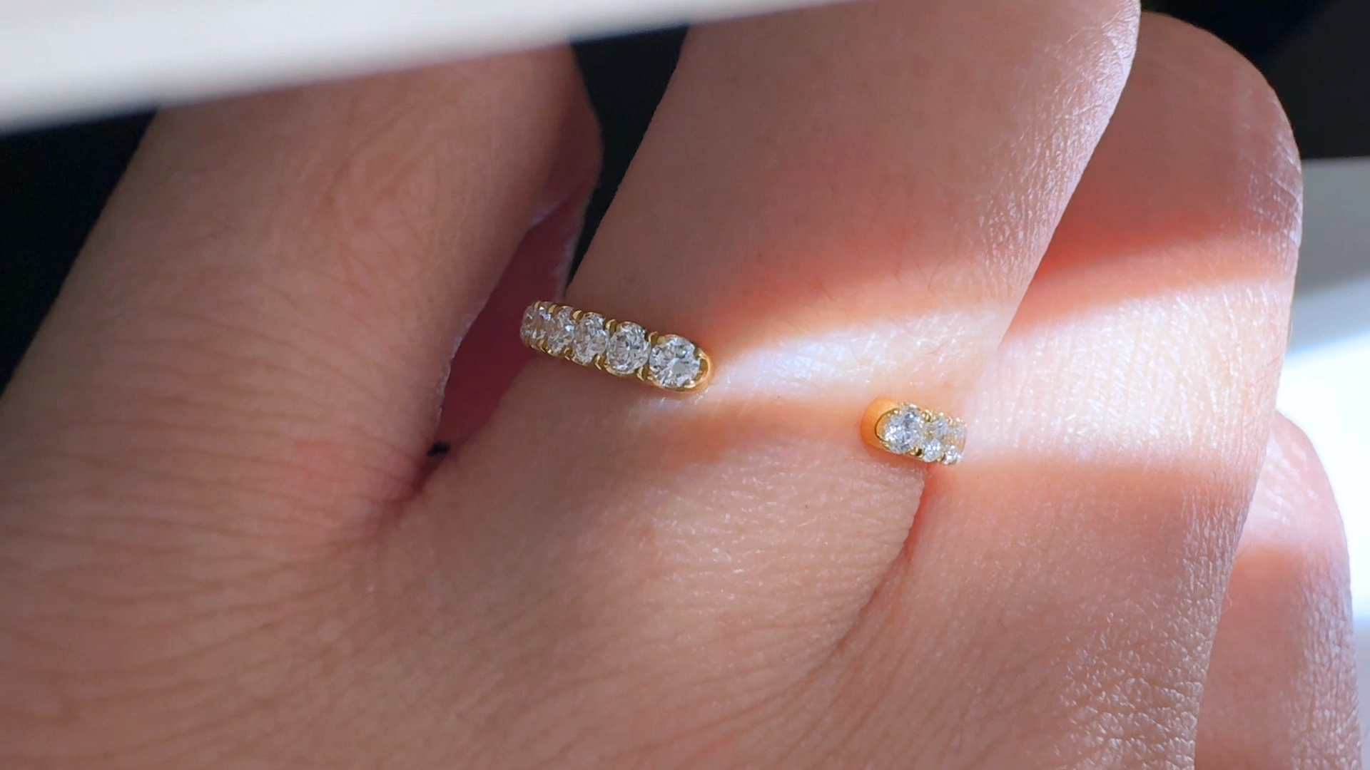 实验室培育钻石开口培育钻石排戒，单戴叠戴都超美，顺丰包邮