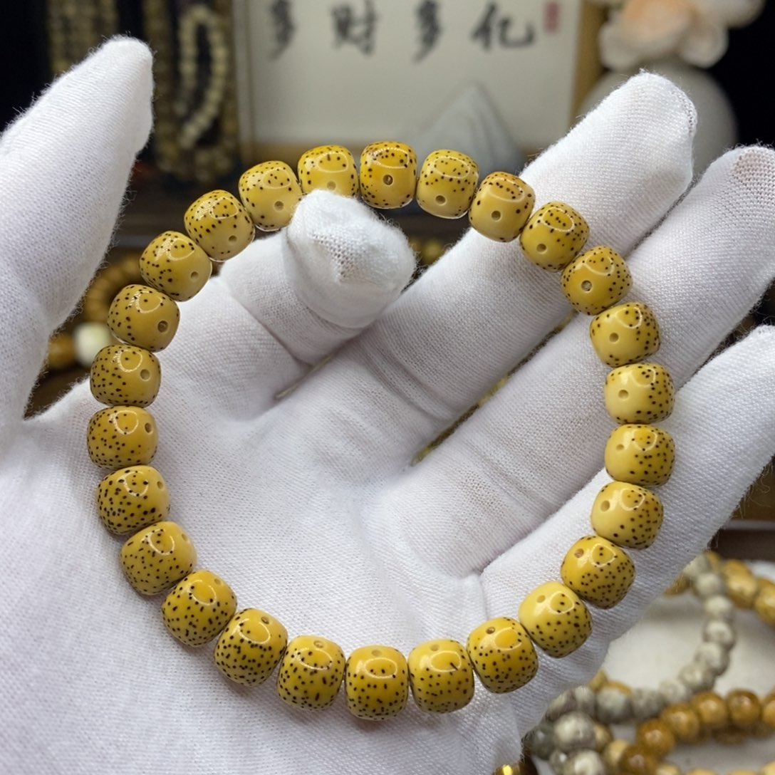 星月菩提手串银标款9/8原生态双白大眼睛月朗星稀