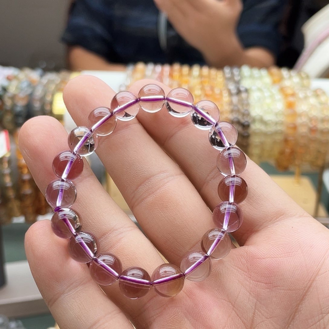 未镶嵌手链烟晶卡9+紫黄晶