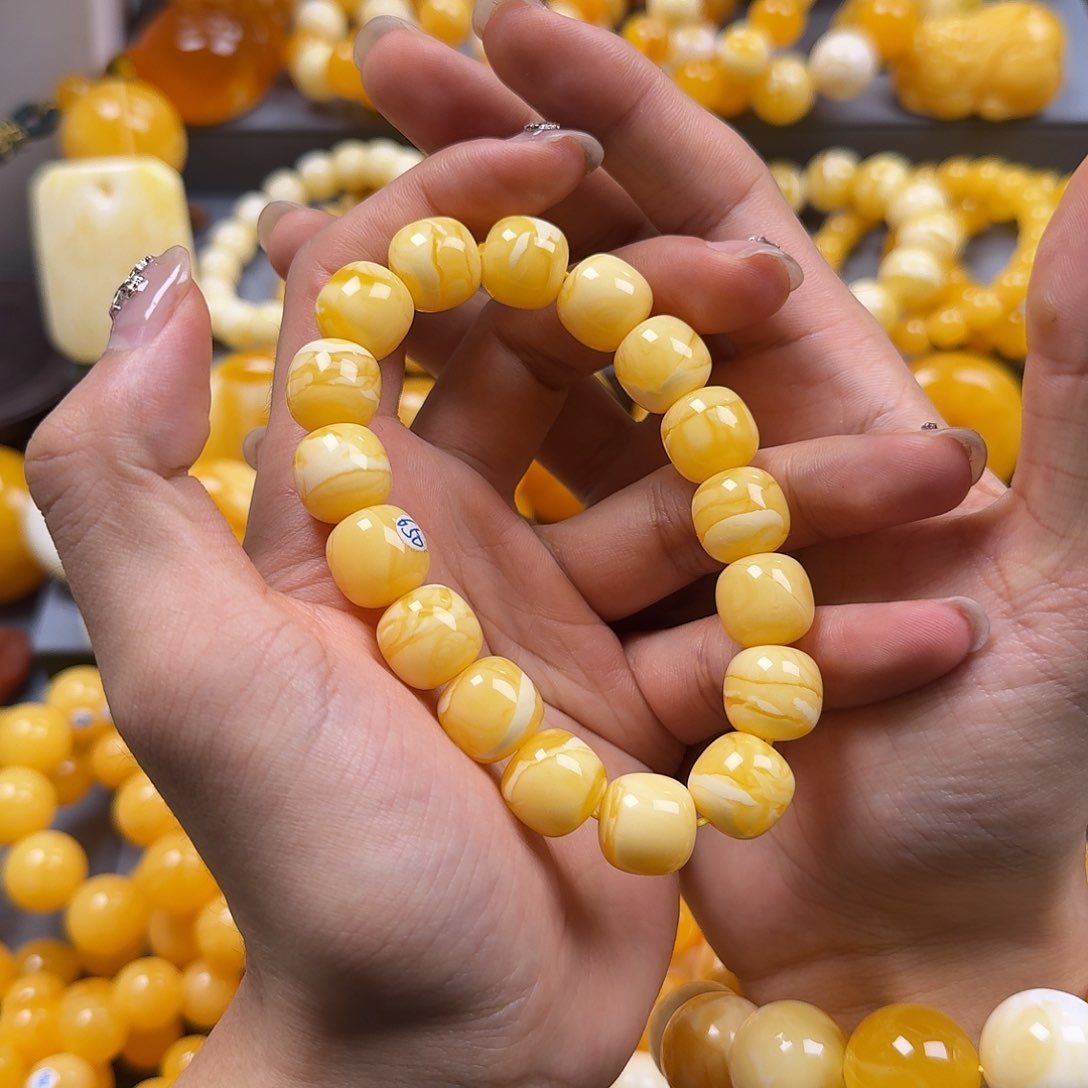 琥珀珠宝奇石未镶嵌同料老型14mm