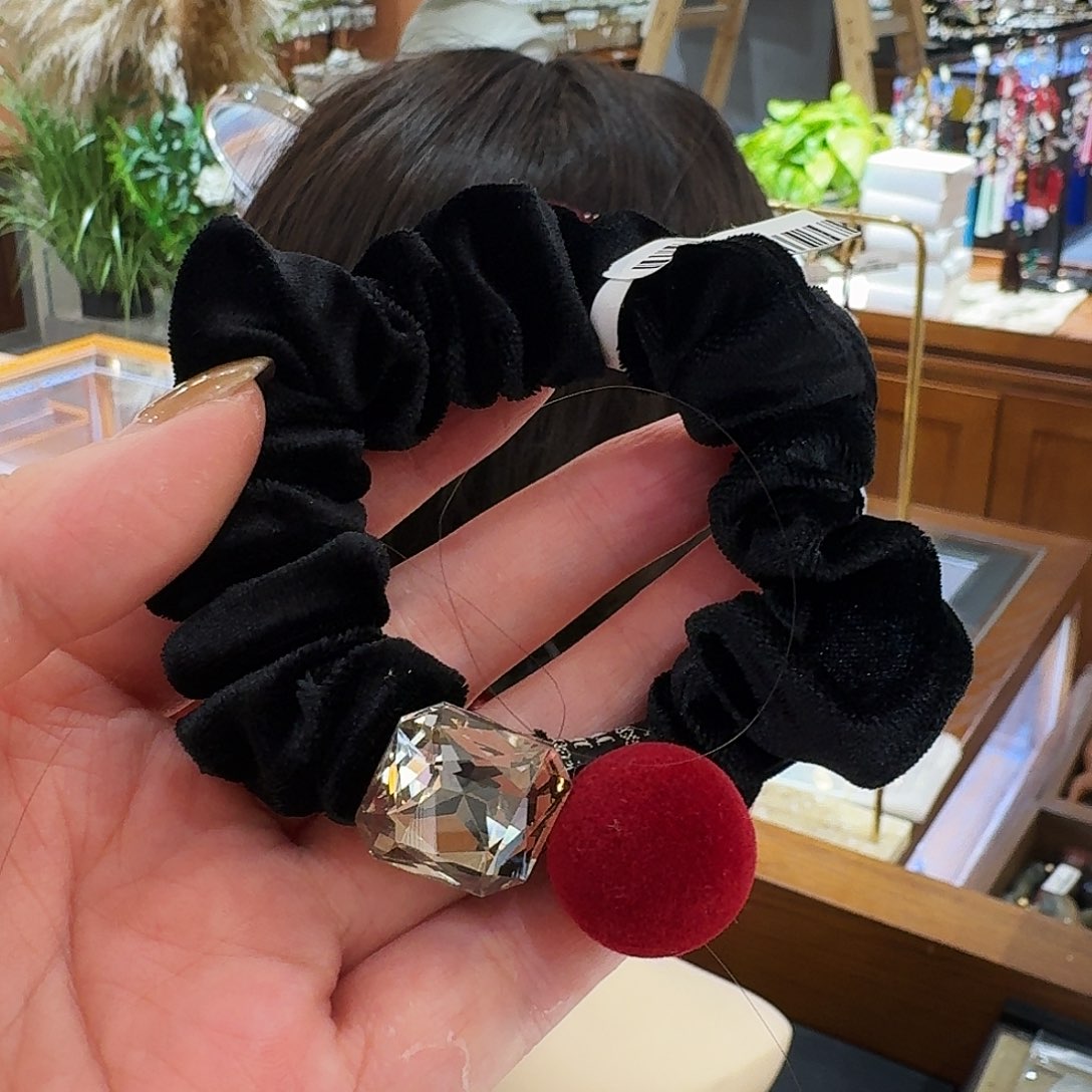 皮质非金属黑色发圈