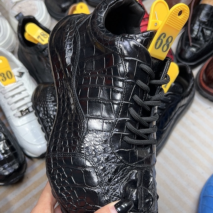 鳄鱼皮（革）头骨鳄鱼皮鞋40码