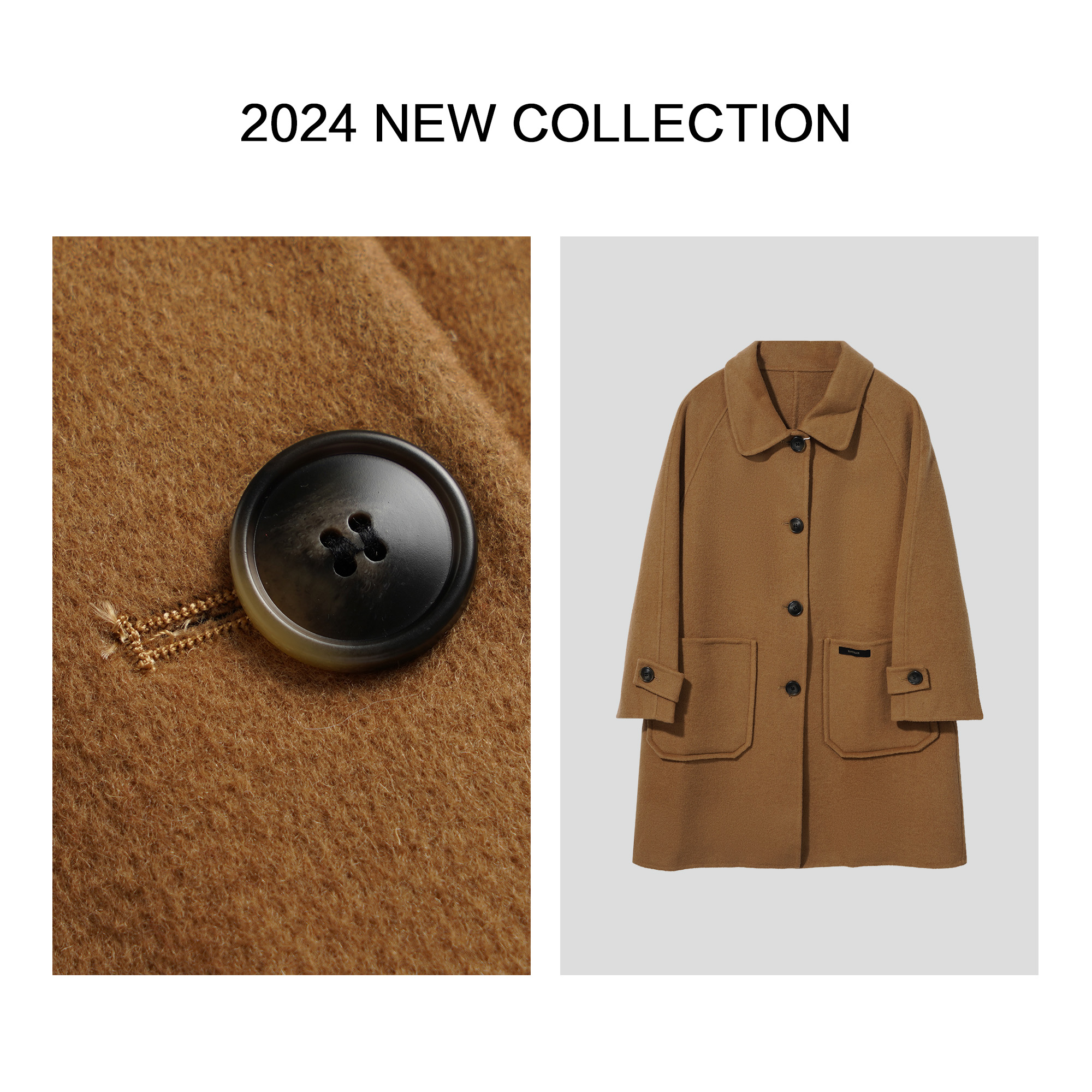 【小依专享】S335109D新款秋冬冬季百搭时尚冬装双面羊毛大衣-5109