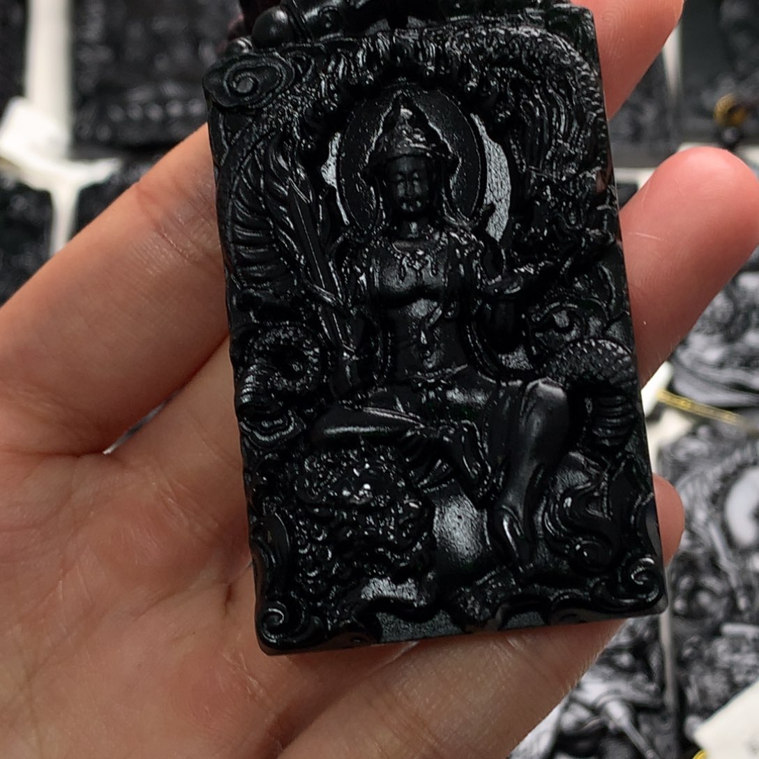 天然缅甸a货钢琴黑挂件