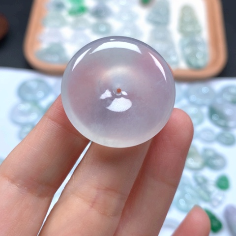 翡翠颈饰未镶嵌冰种平安扣