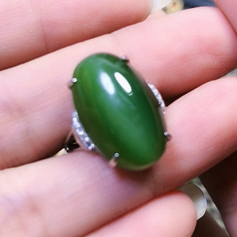 和田玉银S925镶嵌挂件