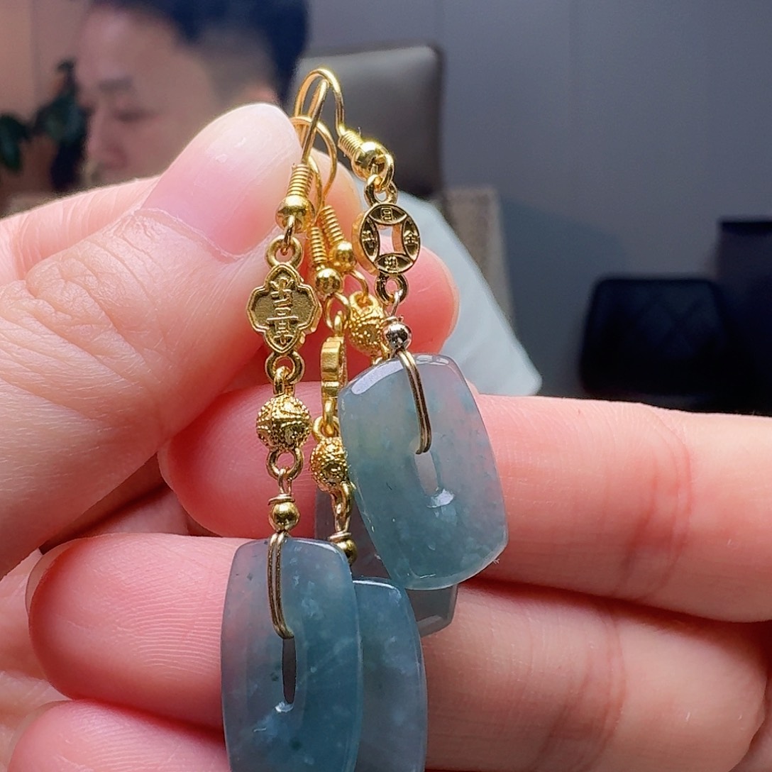 翡翠未镶嵌耳饰多样性发货其一