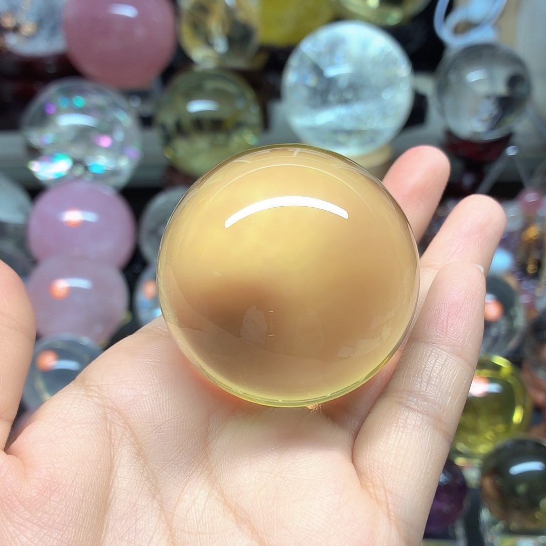 戒***茶水晶珠宝半成品未镶嵌黄水晶高透507A957