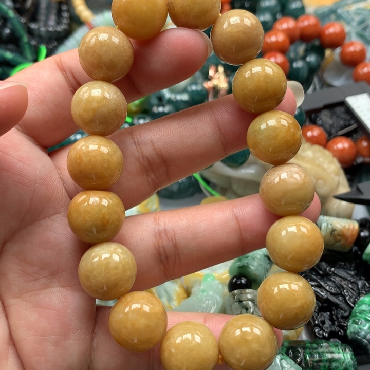 翡翠颈饰未镶嵌保真天然A货翡翠