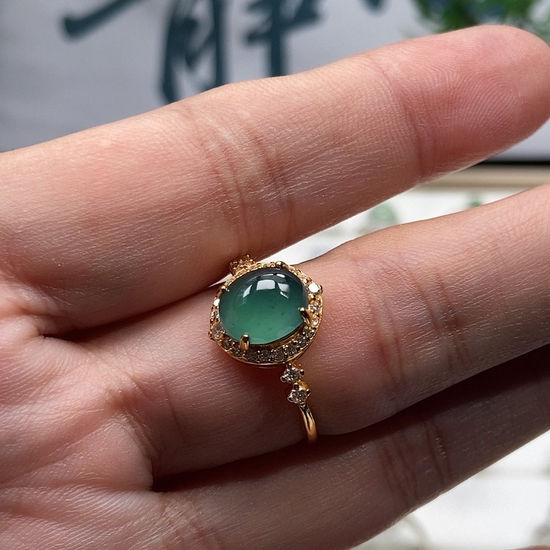 翡翠银S925镶嵌戒指