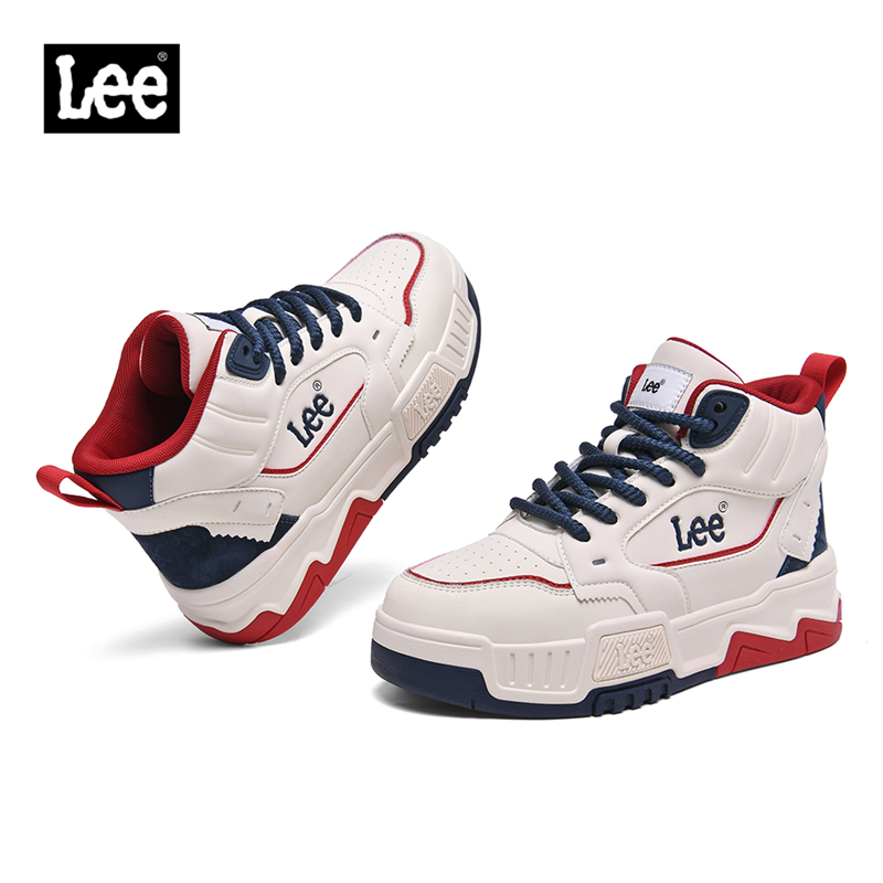 Lee男鞋2025秋冬季新款高帮板鞋男士厚底白色运动休闲鞋潮鞋