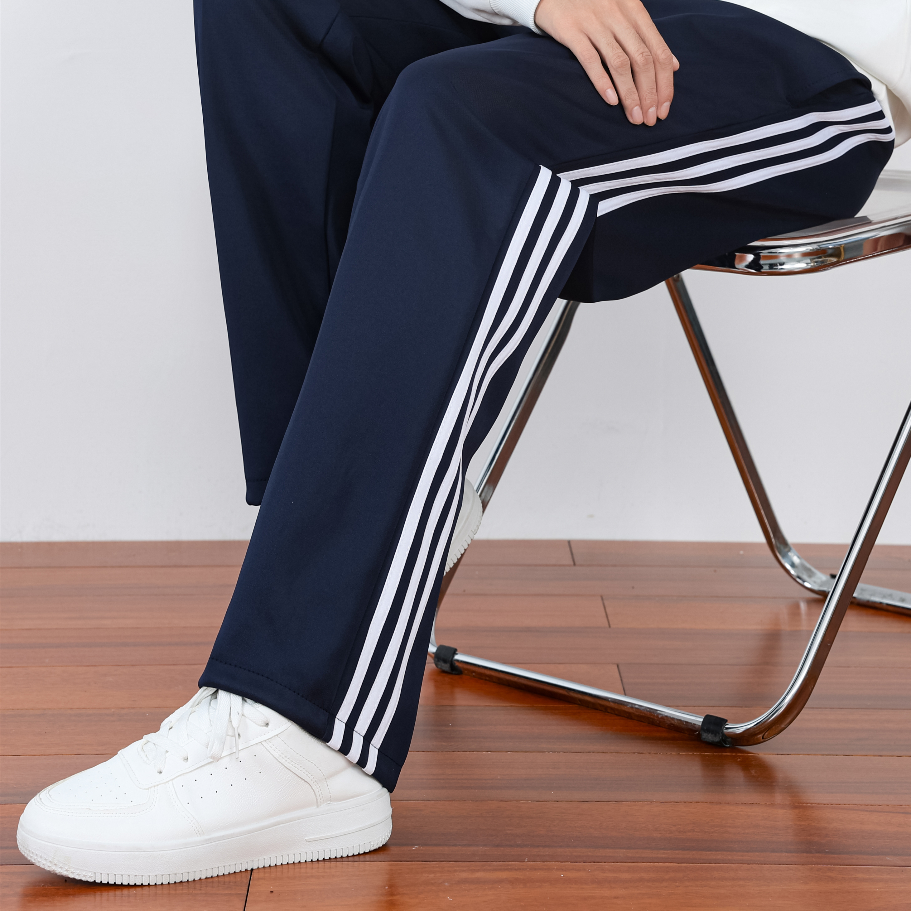 （春秋款）学校同款两条杠藏青色三道杠藏蓝色校服裤子学生运动裤