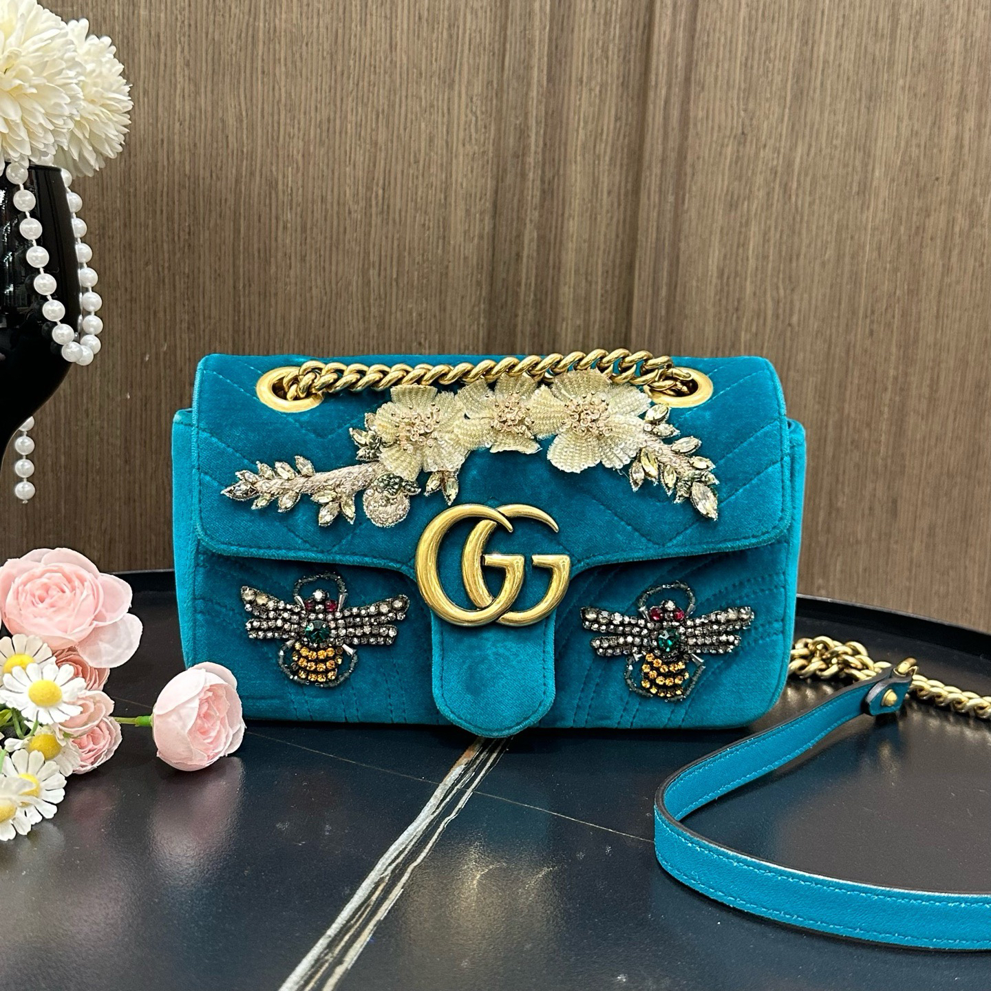 95新 GUCCI/古驰 古驰 丝绒马蒙（12249642）